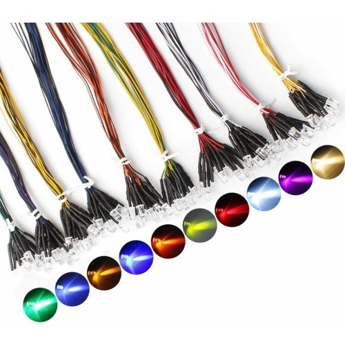 Diodos Led Pré Cableados 12v. Y 10 Colores Super Brillantes