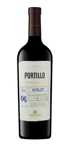 Vino Tinto Portillo Merlot Botella 750 Ml