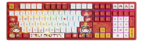 Teclado Akko 5108s Hello Kitty Peking Opera B Switch Tcc Pri Cor De Teclado Vermelho Idioma Inglês Us Internacional