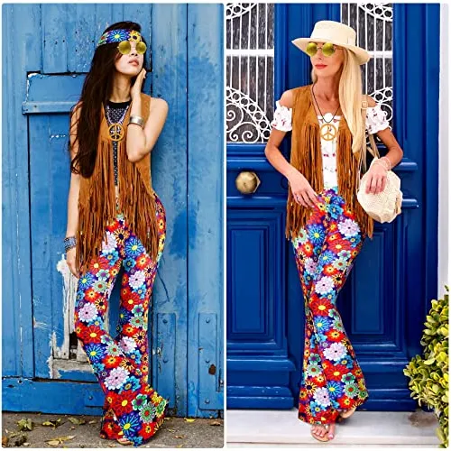 Conjunto De Disfraces De 60 Y 70 Mujeres, Traje Hippie ...