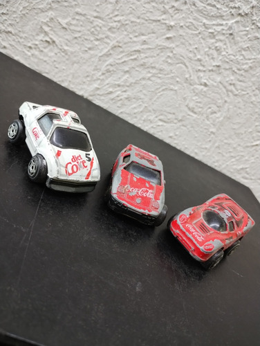 Carritos Coca Cola Metálicos 3-pack Años 90's Con Detalle (Usado)