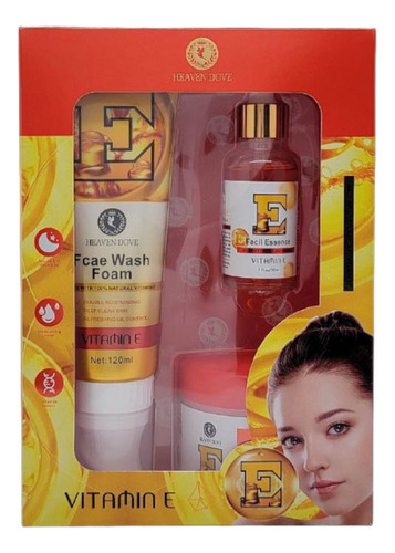 Set 3 Pzs Cuidado De La Piel Vitamina E Serum Crema Espuma Momento De Aplicación Día/noche Tipo De Piel Todo Tipo De Piel