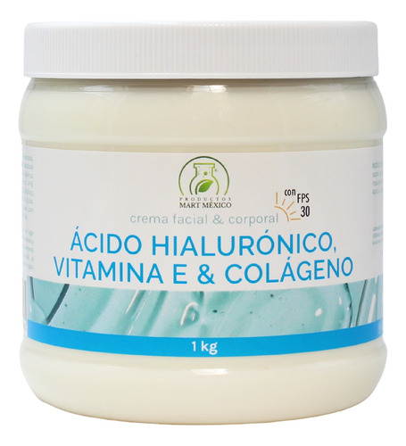  Crema De Colágeno , Vitamina E Ácido Hialuronico Con Filtro 1l