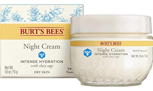 Crema De Noche De Hidratación Intensa De Burt's Bees, Loción