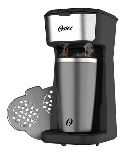 Cafeteira Oster 2 Day OCAF200 automática preta e inox de filtro 127V