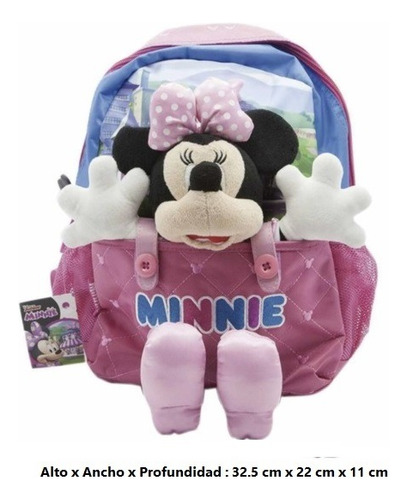 Mochila Minnie - Espalda - Peluche - Escolar