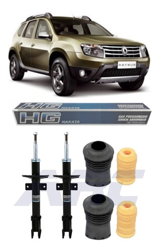 Par Amortecedor Traseiro Duster 4x4 2013 2014 Nakata + Kit