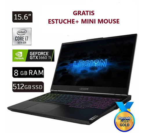 Imagen 3 de 9 de Lenovo Legion 5 Gamer I7 10ma, 8gb Ram,512 Ssd,gtx 1660ti6gb