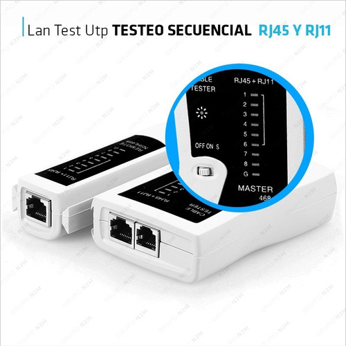 Tester Lan Utp Rj45 Rj11 Bateria 9v Testeo Secuencial