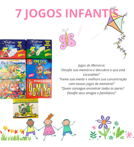 Kit 7 Jogos Educativos Prenda Lembracinha Crianças Junina