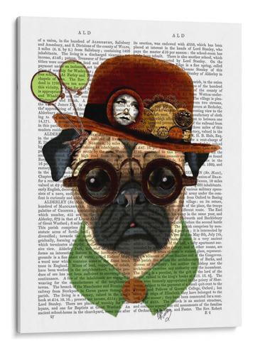 Canvas Lab Cuadro Pug Con Steampunk Bowler Hat 30x40