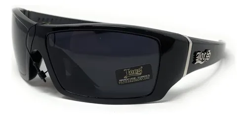 Lentes De Sol Locs Hardcore Wrap Rectangulares Originales Negro