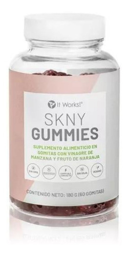 Gomitas Skny Slimming Gummies. Manzana. 60 Gomitas. It Works Sabor Naranja Y Manzana