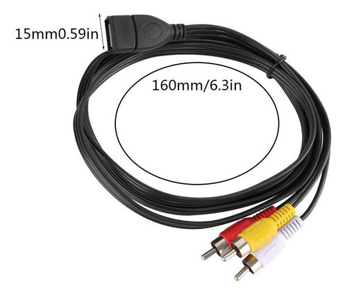 2025 Enchufe Hembra Usb A Conector Macho 3rca Adaptador De