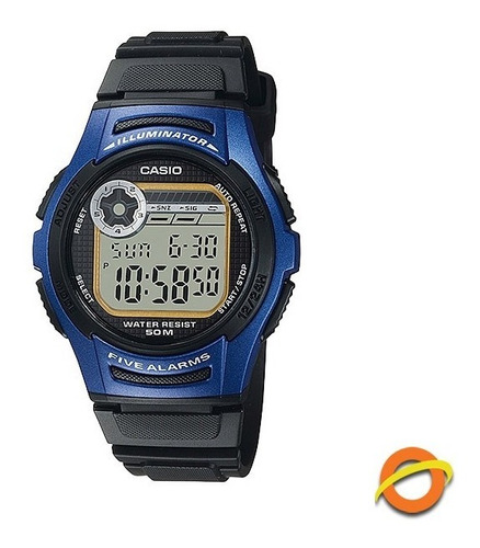 Reloj Casio Digital W-213 Sumergible 5 Alarmas