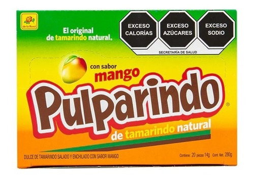 De La Rosa Pulparindo Tamarindo Sabor Mango 20pz 280gr