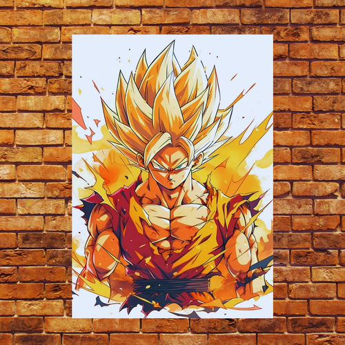 Cuadro En Aluminio De Goku Ssj 1 30x20 Cm Dragon Ball