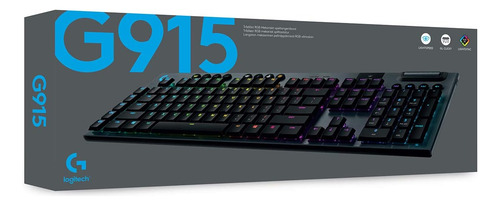 Teclado Mecánico Logitech G915, Inalámbrico, Perfil Bajo