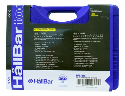 Kit Caja Set 94 Piezas Herramientas Llaves Tubos Puntas Auto