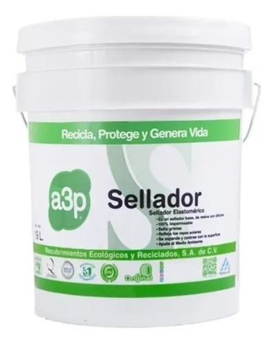 Sellador A3p Elastomerico Cubeta 19 Lt Transparente