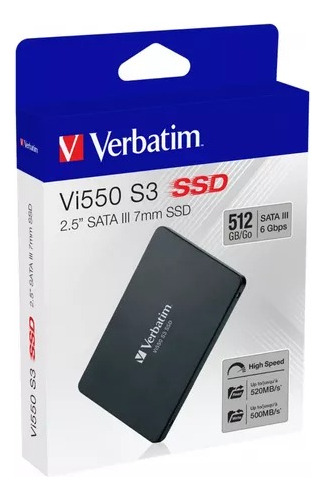Imagen 1 de 10 de Disco Sólido Interno Verbatim 512gb Vi550 Sata Iii 2.5