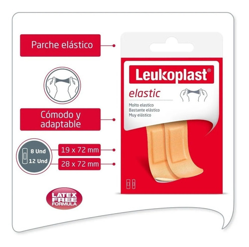 Parche Curita Leukoplast Elastic 2 Medidas Caja 20 Un