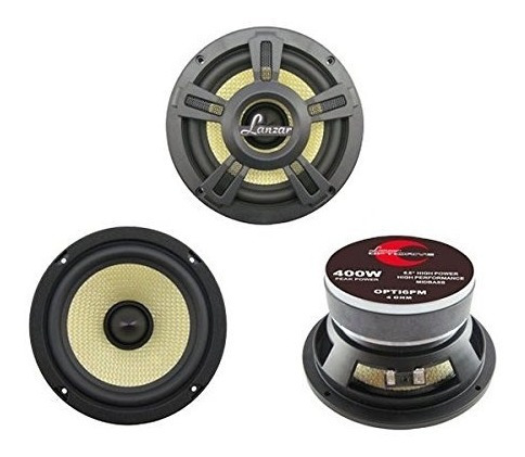  Lanzar Upgraded Opti Pro 6.5 High Power Coaxial Speaker -