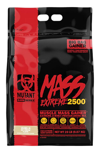 Gainer Mutant Mass Xxxtreme 2500 20 Lb Ganador De Peso Bolsa
