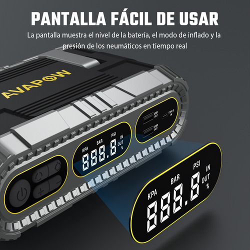 Arrancador De Coche Portátil 4 En 1 Arrancador Multifunción