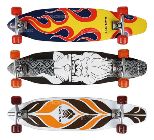 Longboard Skate Mor Row Moari Truck Aluminio Ruedas Pu