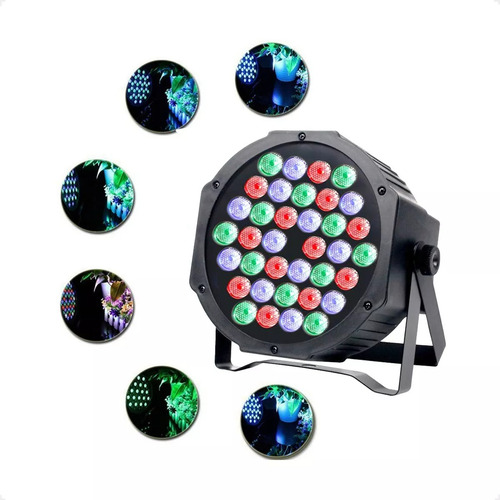 Canhão Refletor Par 64 Rgb 36 Leds 1w Dmx Strobo Slim