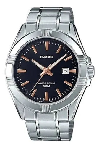 Reloj Casio Mtp-1308d-1a2v Negro Hombre Acero Inoxidable