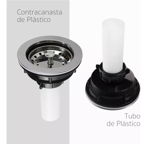 Kit Tarja Para Cocina Escurridor Derecho 80x50 Color Plateado