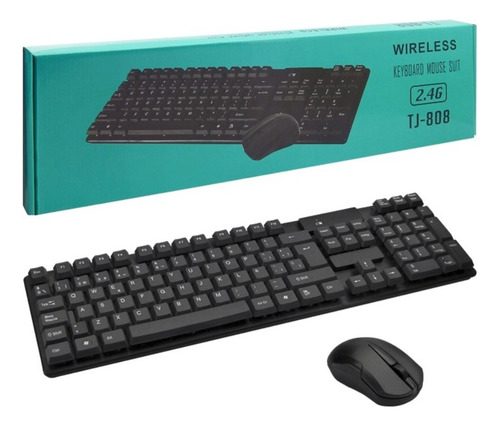 Kit Teclado + Mouse Inalambrico Negro Tj 808