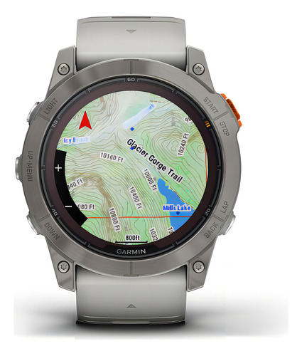 Fenix 7x Pro Zafiro Solar Titanio Con Malla Gris Y Naranja