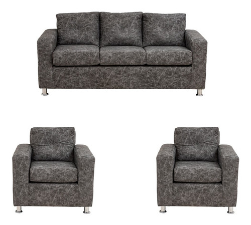 Living George 311 Cuero Auris Gris / Muebles América