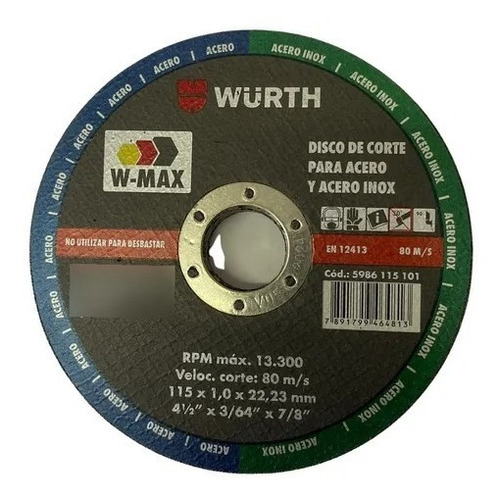 Disco Corte Metal Inox 4. 1/2 Ultrafino Pack 50 Unds