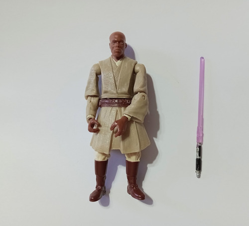 Mace Windu Figura Star Wars Maestro Jedi Sable Morado 2004