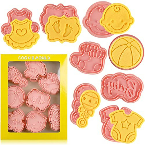 Juego De Cortadores De Galletas Para Baby Shower, 8 Uds. Con