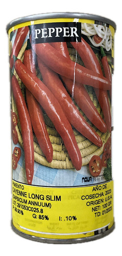 Semillas Pimiento Cayena Long Slim Lata Cerrada 100g Bonanza