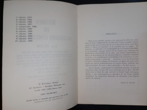 Régimen De Sociedades Comerciales Ley 19550 Jorge Zunino
