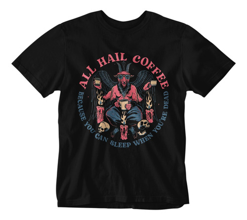 Camiseta Baphomet All Hail Coffee