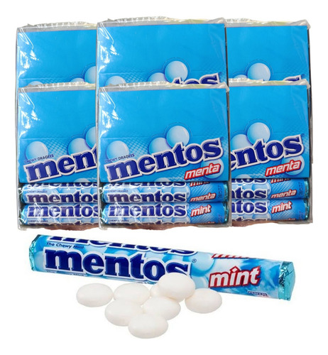 Caramelos Mentos Menta 8 Caja De 12 C/u Total 96 Rollos