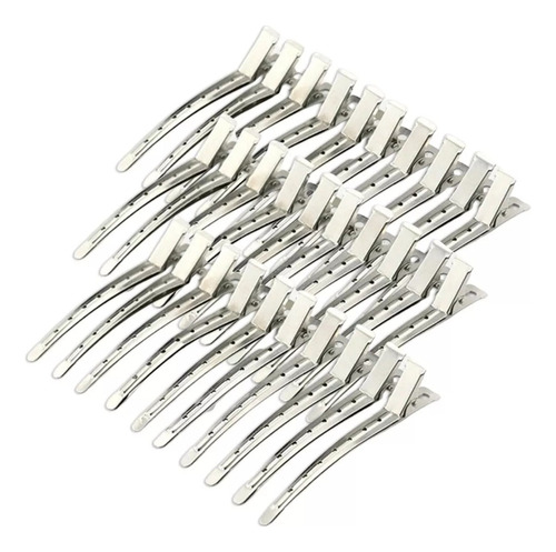 Pinza Perforada Para Cabello Tipo Pico De Garza Acero 30 Pcs