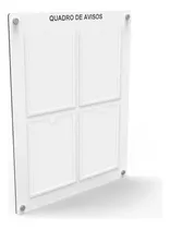 Comprar 2 Quadros De Gestão E Aviso Mdf Com 4 Displays A4 De Acríli