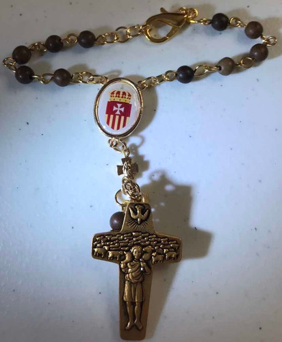 Rosario Virgen De La Merced Decenario Bolso Auto Cruz Papa