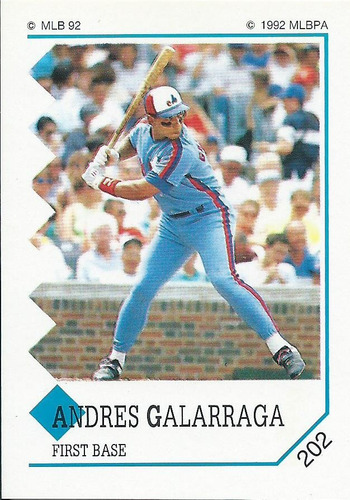 Barajita Andres Galarraga Panini Sticker 1992 #202 Expos