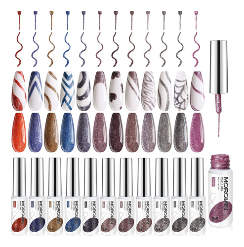 Morovan Gel Liner Esmalte De Unas: 12 Colores Populares Con