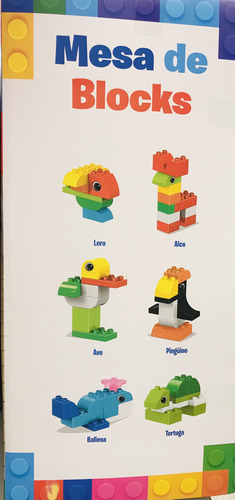 Mesa Infantil 2 En 1 Multifuncional Bloques Y Dibujo En Caja Multicolor (Usado)