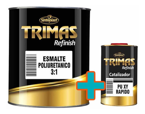 Pintura Automotriz Poliuretano Blanco Trimas 1 L + Cataliza